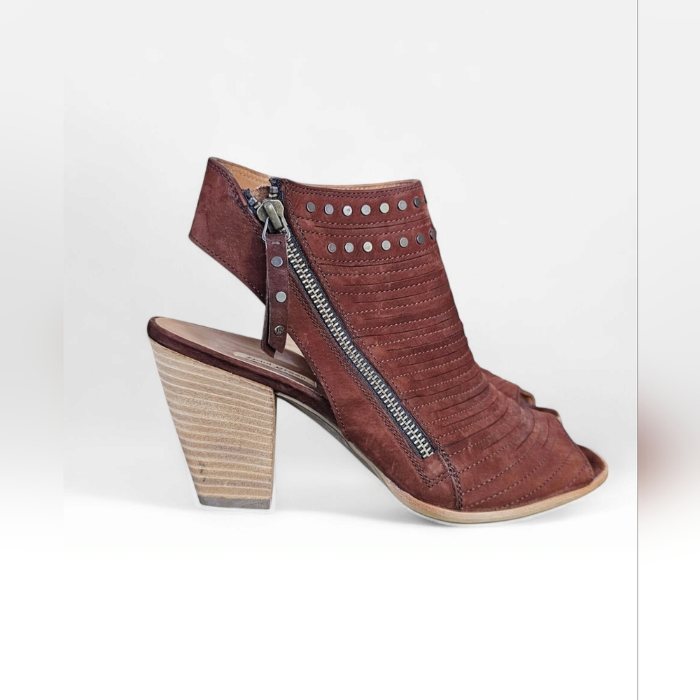 PAUL GREEN Sydney Brown Nubuck Studded Block Heel Bootie Sandals UK 5.5/US 8